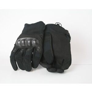 Rothco Carbon Fiber Hard Knuckle Gloves Mens XL Black Tactical Motorcycle 3463